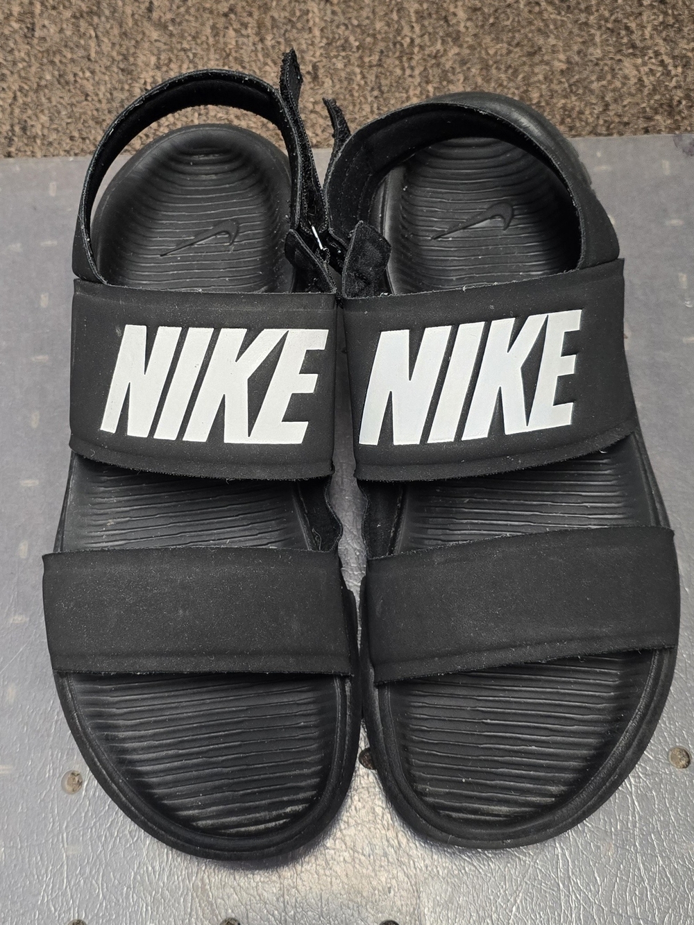 Nike Women’s Black Sandal Slides with White NIKE Logo